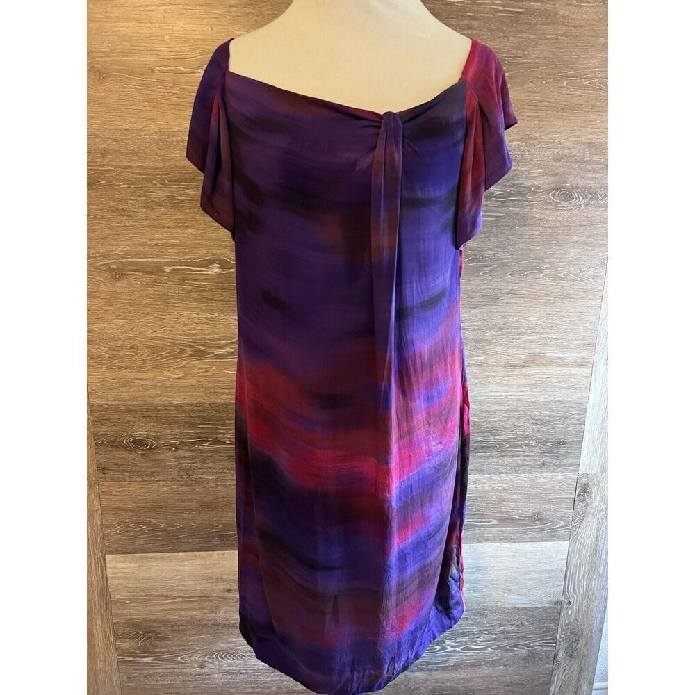 Diane Von Furstenberg Silk Spandex Dress Sz 8 Red Pink Purple Artsy Cocktail